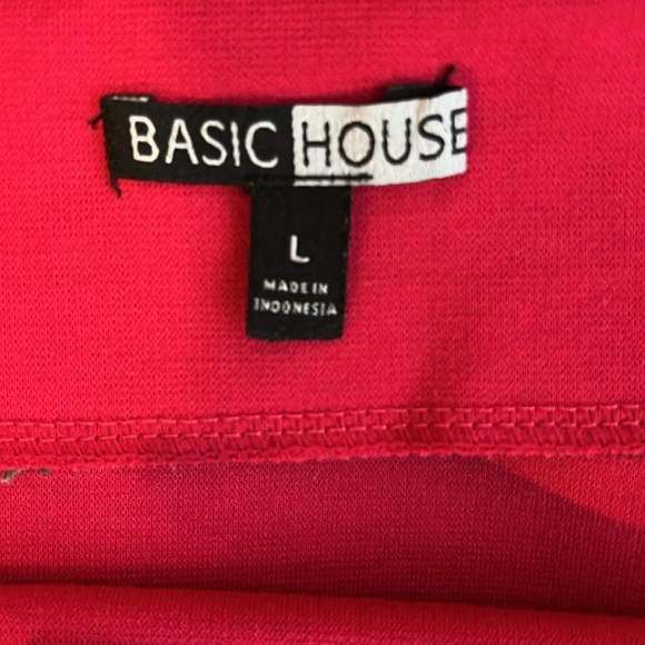 BASIC HOUSE•SIZE L•HOT PINK & BLACK•BOTTOM STRIPED MINI SKIRT - Picture 4 of 6